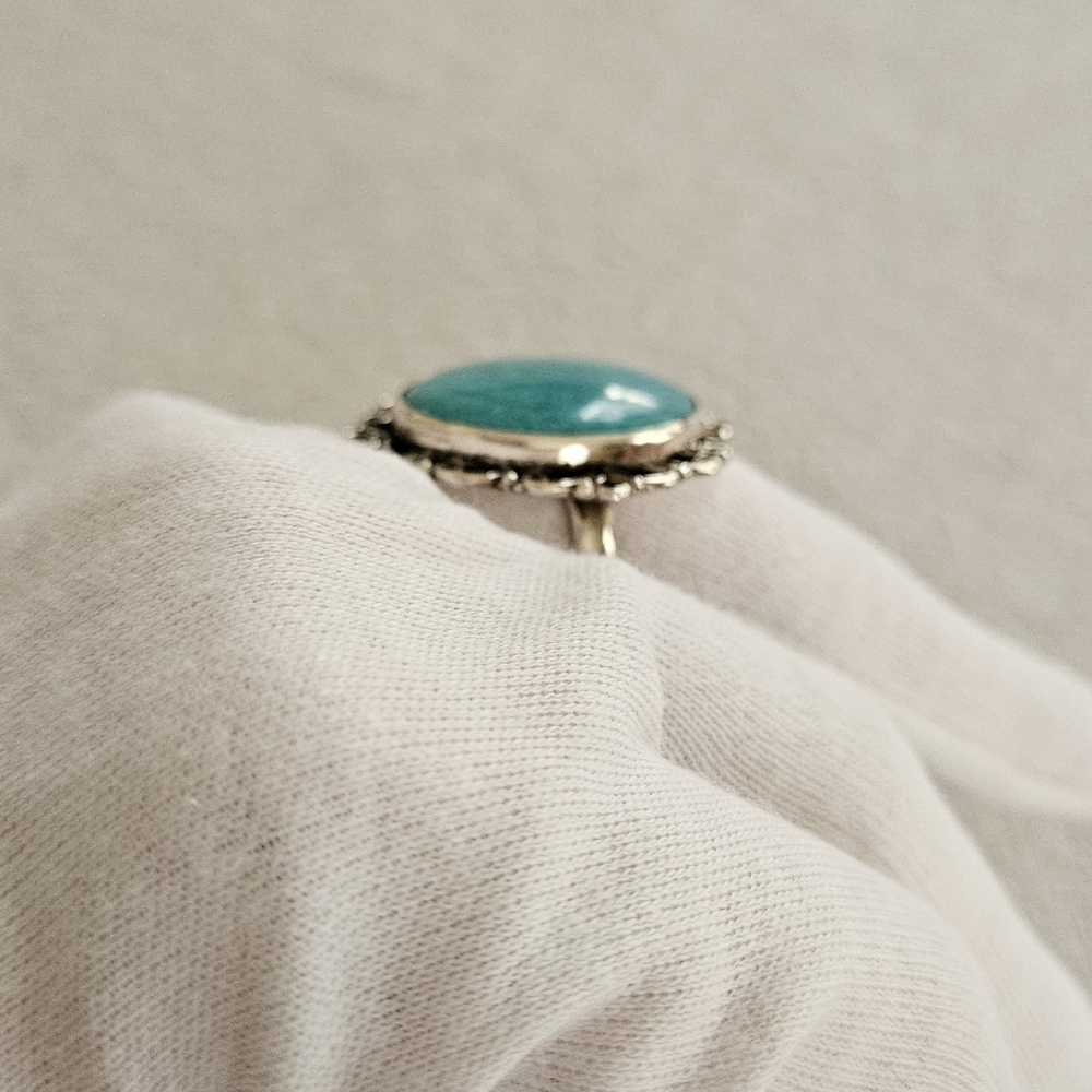 Artisan Turquoise Sterling Silver Ring Sz 7 TGW 13.7 - Picture 10 of 12